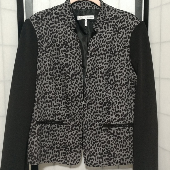 French Connection Gray Leopard Print Jacket XL - Picture 8 of 8